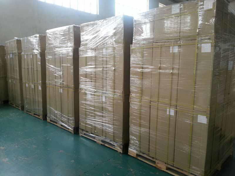 Finished product 25mic glossy packed with pallets ready to ship to Russia market