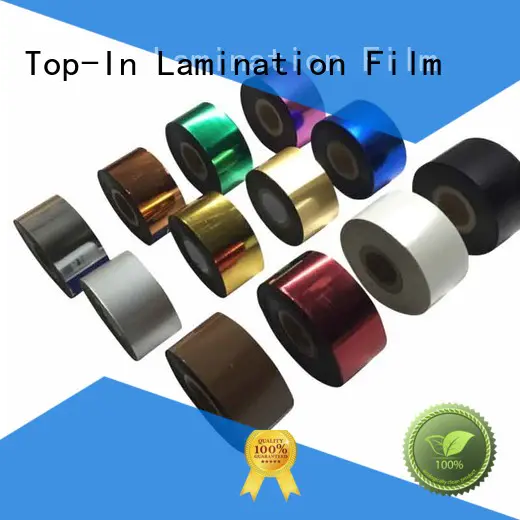 Top-In hot stamping heat transfer film design for certificates